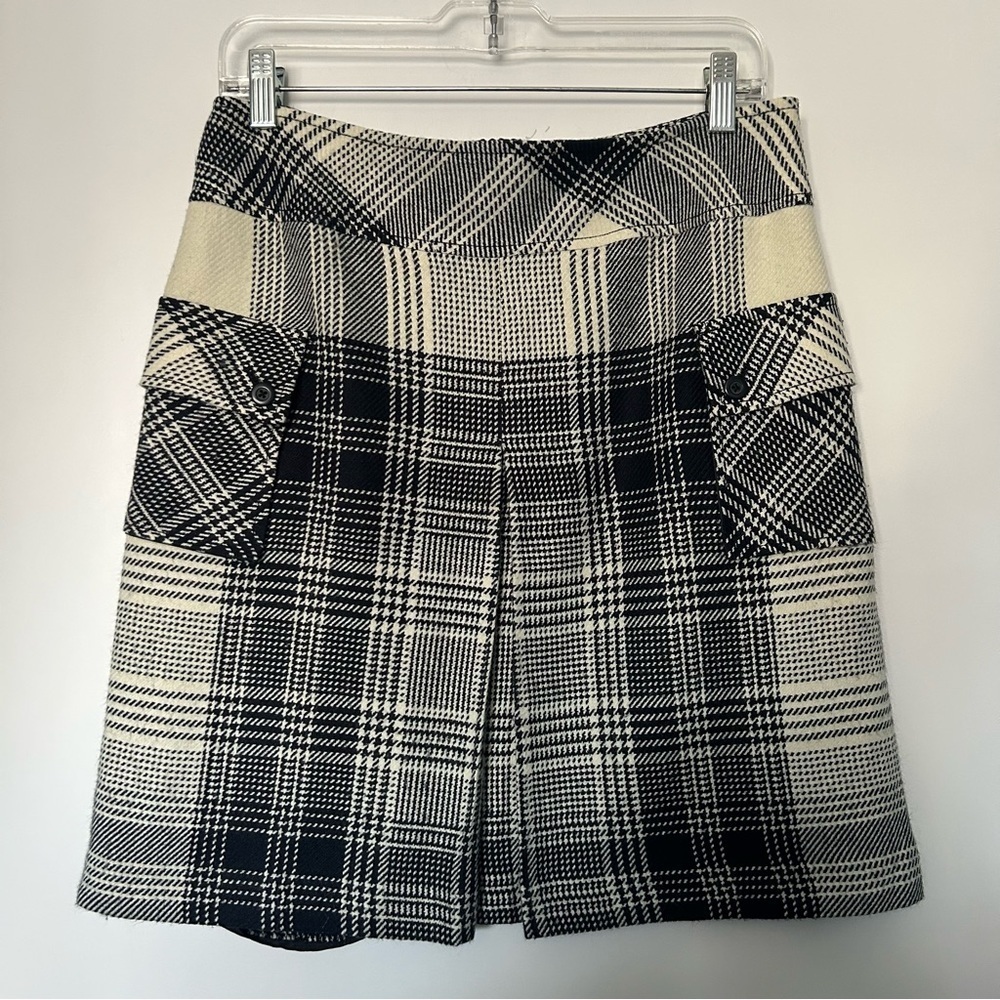 Dalia Vintage Black & White Tweed Cargo Pocket Knit Mini Skirt - Picture 3 of 12